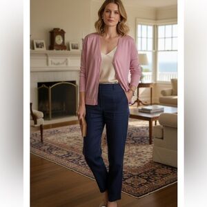 J Crew Merchantile Sweater Women's Pink Cotton Button Cardigan Long Sleeve Sz M